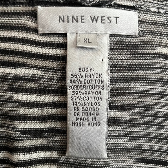 Nine West Cardigan Lightweight Black & White Knit Soft & Comfy Size XL NWOT - Picture 7 of 11